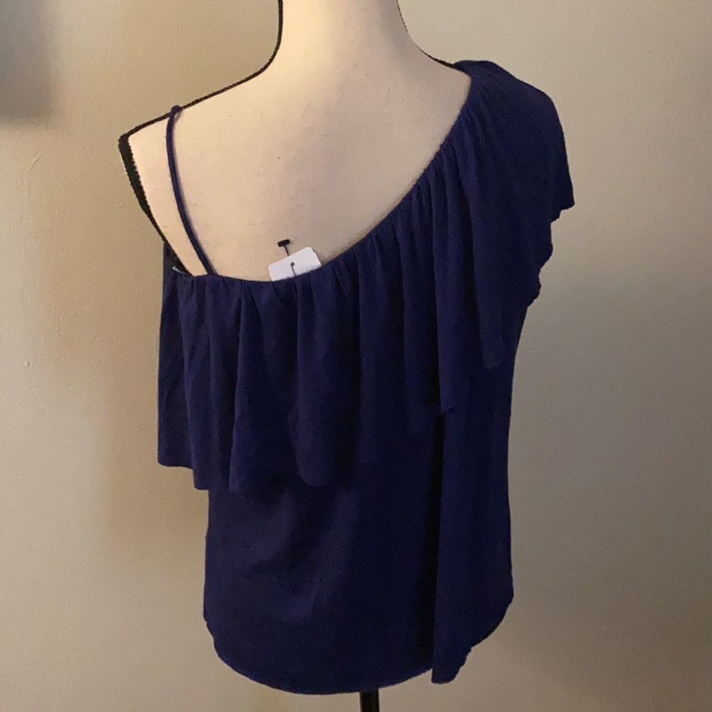 NWT Bailey 44 On The Town Blue One Shoulder Top S - Picture 10 of 12